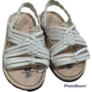 Girls white sandals leather made in Mexico